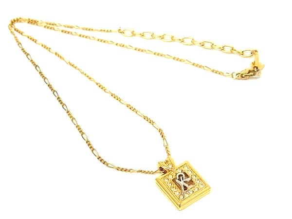 ■美品■ NINA RICCI ニナリッチ ラインストーン ネックレス ペンダント アクセサリー レディース ゴール..