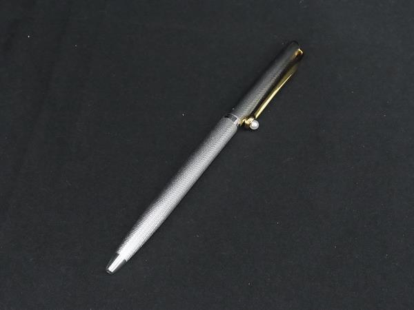 ■極美品■ MIKIMOTO ミキモト 本真珠 アコヤ真珠 パール 約3mm ツイスト式 ボールペン 筆記用具 ステーショナリー シルバー系 DI3747