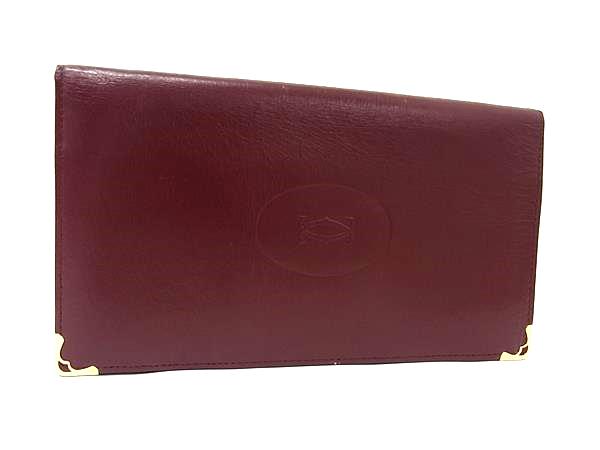 Cartier カルティエ マストライン レザー 二つ折り 長財布 ウォレット 札入れ カード入れ メンズ レディース ボルドー系 DJ4062