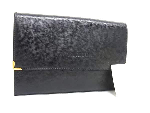 ■極美品■ NINA RICCI ニナリッチ レザー 二つ折り 財布 ウォレット 小銭入れ 札入れ カード入れ ブラック系 DM3267