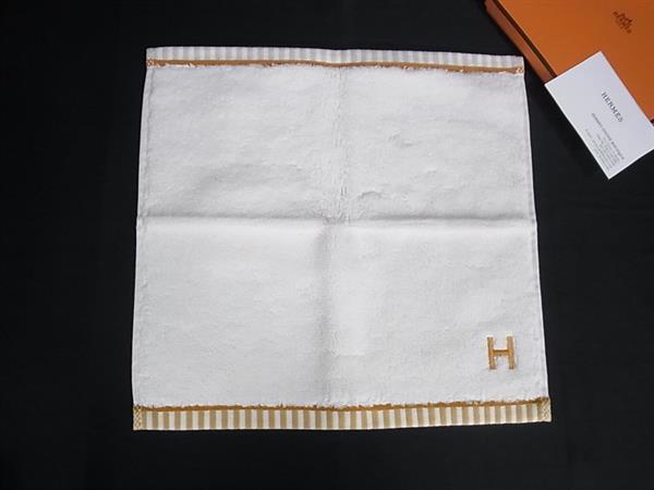 乐天商城 - ■新品■未使用■ HERMES エルメス カレタオル ヴィス ヴェルサ コットン100％ フェイスタオル ハンドタオル アイボリー系 HA6356