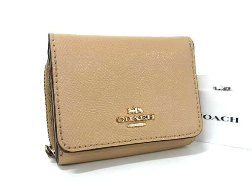 ■美品■ COACH コーチ レザー 三つ折り 財布 ウォレット 札入れ 小銭入れ レディース ライトブラウン系 DF9047 ■美品■ COACH コーチ レザー 三つ折り 財布 ウォレット 札入れ 小銭入れ レディース ライトブラウン系 DF9047