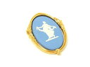 ■美品■ WEDGWOOD ウェッジウッド ジャスパー ブローチ ピンバッジ アクセサリー レディース ライトブルー系×ゴールド系 DI3265