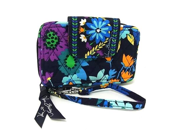 ■美品■ Vera Bradley ヴェラ ブラッドリー キャンバス コインケース 小銭入れ カードケース ネイビー系×マルチカラー DM3337