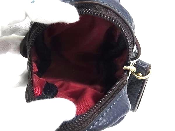 ■美品■ Samantha Thavasa サマンサタバサ レザー バッグモチーフ キーホルダー キーリング チャーム ネイビー系×レッド系 DM3356