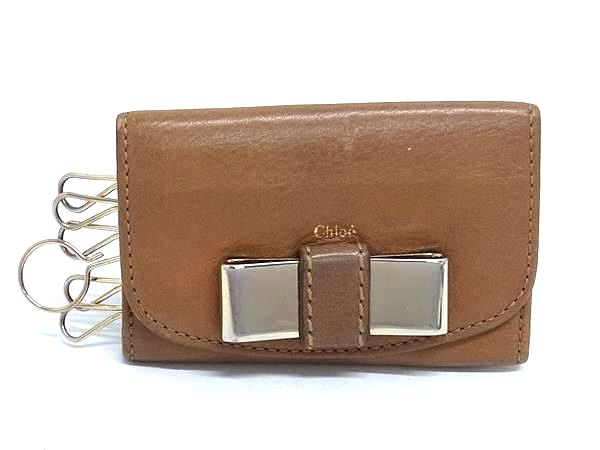 Chloe クロエ リリー レザー 6連 キーケース 鍵入れ レディース ブラウン系 DM3377