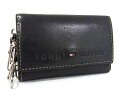 TOMMY HILFIGER トミーヒルフィガー レザー 6連 キーケース 鍵入れ メンズ レディース ダークブラウン系 DF7377