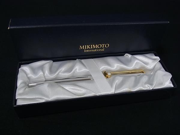 ■美品■ MIKIMOTO ミキモト 本真珠 アコヤ真珠 パール 約3mm ツイスト式 ボールペン 文房具 筆記用具 シ..
