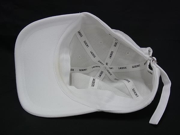 ■美品■ LACOSTE ラコステ コットン100％ ベースボールキャップ 帽子 レディース メンズ ホワイト系 DI1099