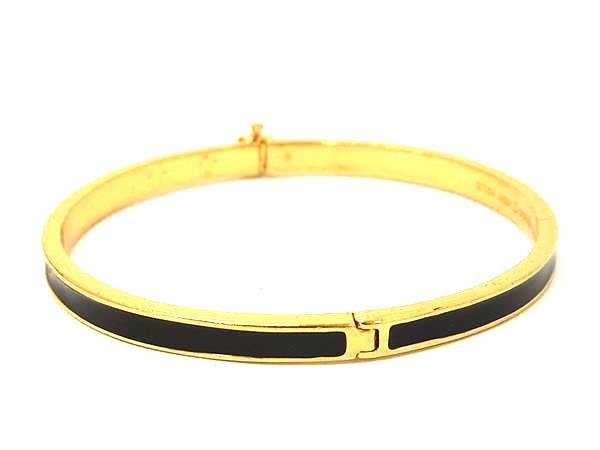 kate spade ケイトスペード ブレスレット バングル アクセサリー ゴールド系×ブラ...