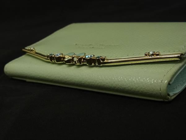 ■美品■ Samantha Thavasa サマンサタバサ プチチョイス レザー リボン コインパース コインケース 小銭入れ グリーン系 DG1923
