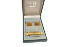 dunhill ダンヒル カフス カフリンクス ネクタイピン タイクリップ アクセサリー 2点セット 紳士 メンズ ゴールド系 DI2109