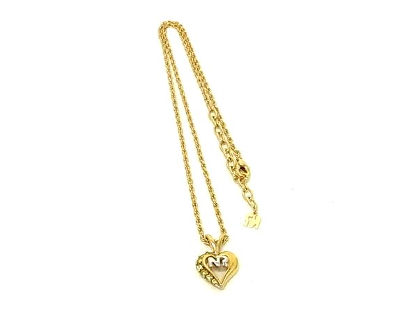 乐天商城 - ■美品■ NINA RICCI ニナリッチ ハート ラインストーン ネックレス ペンダント アクセサリー レディース ゴールド系 DH5465