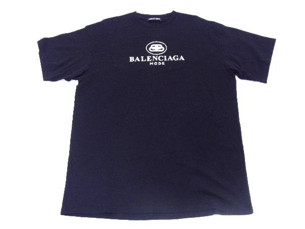 ■新品■未使用■ BALENCIAGA バレンシアガ コットン100% 半袖 Tシャツ トップス 表記サイズ XS 洋服 メンズ ブラック系 AT0609