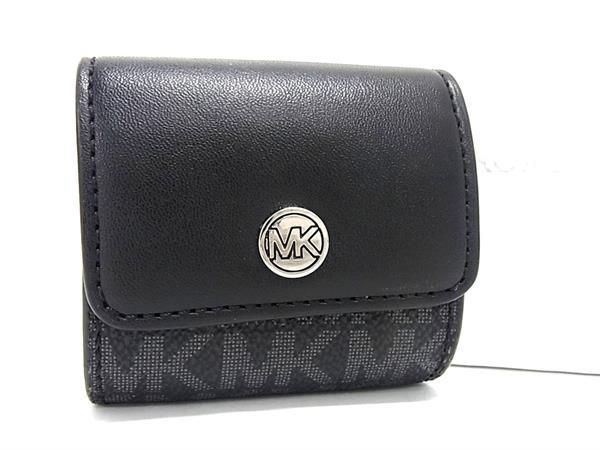 樂天商城 - ■新品■未使用■ MICHAEL KORS マイケルコース MK柄 PVC×レザー キーリング キーホルダー チャーム レディース ブラック系 AT2769