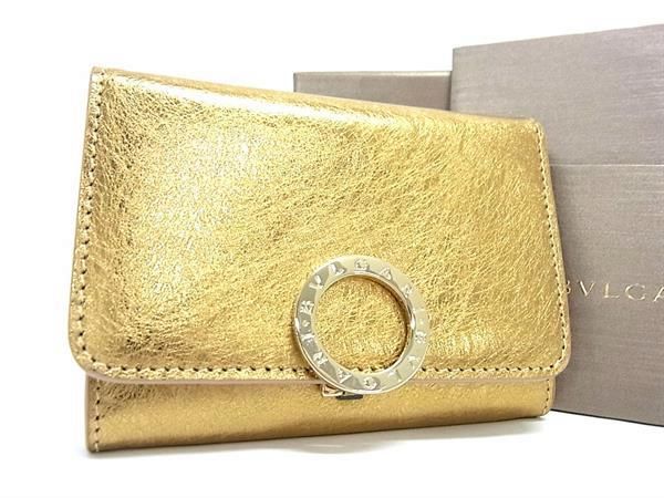 ブルガリ 名刺入れ ■新品■未使用■ BVLGARI ブルガリブルガリ レザー カードケース カード入れ 名刺入れ レディース ゴールド系 AU9868