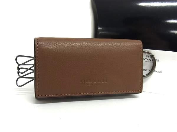 コーチ（COACH) ■新品■未使用■ COACH コーチ レザー 4連 キーケース 鍵入れ メンズ レディース ブラウン系 CC1414