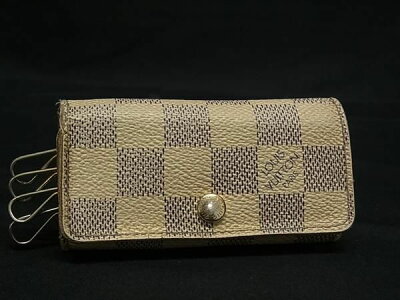 LOUIS VUITTON ルイヴィトン N60020 ダミエアズール ミュルティクレ4 4連 キーケース 鍵入れ アイボリー系 DG4653
