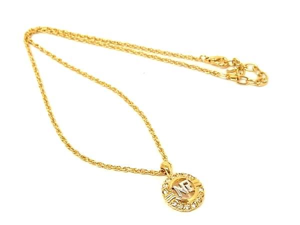 乐天商城 - ■極美品■ NINA RICCI ニナリッチ ラインストーン ネックレス ペンダント アクセサリー レディース ゴールド系 DG2831