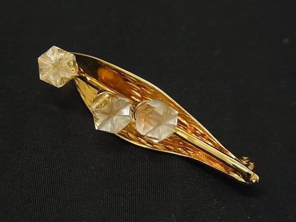 ■美品■ SWAROVSKI スワロフスキー ピンブローチ ピンバッジ アクセサリー ゴールド系 DG4178