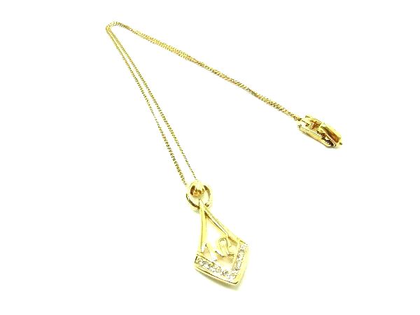 NINA RICCI ニナリッチ ラインストーン ロゴモチーフ ネックレス ペンダント アクセサリー レディース ゴールド系 DG7274