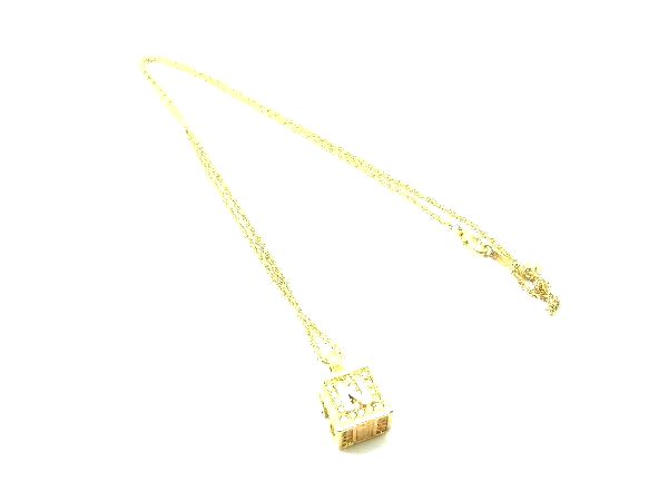Red Coral - NINA RICCI ニナリッチ ラインストーン キューブ ネックレス ペンダント アクセサリー レディース ゴールド系 DG7326