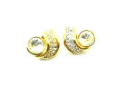 NINA RICCI ニナリッチ ラインストーン クリップ式 イヤリング アクセサリー レディース ゴールド系 DG7358(4)