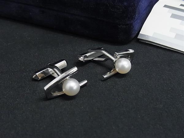 乐天商城 - MIKIMOTO ミキモト 本真珠 アコヤ真珠 パール 約7mm SV925 カフスボタン カフリンクス アクセサリー ビジネス 紳士 シルバー系 DM3731