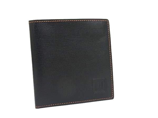 ■新品■未使用■ dunhill ダンヒル レザー 二つ折り ミニ 財布 ウォレット 札入れ カード入れ メンズ ダークブラウン系 FR4273