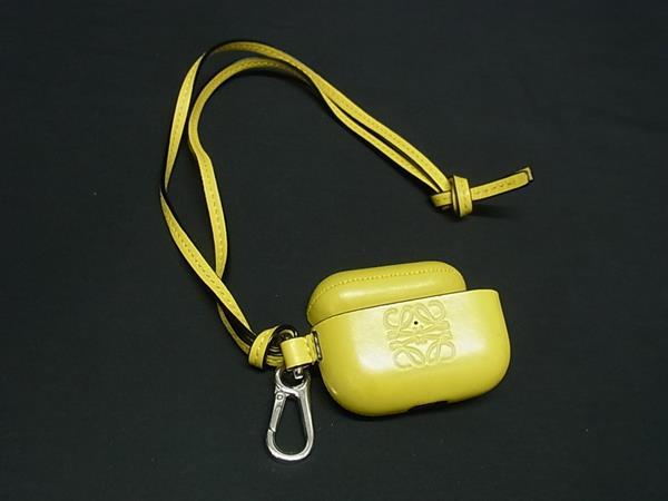 乐天商城 - ■極美品■ LOEWE ロエベ アナグラム レザー AirPodsケース エアポッズケース イエロー系 FU5418
