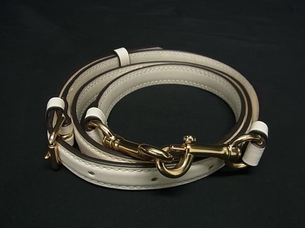 ■新品同様■ COACH コーチ レザー バッグ用 ショルダーストラップ 斜め掛け 肩掛け レディース アイボリー系 BJ5714