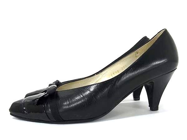 YVESSAINTLAURENT イヴサンローラン レザー ヒール パンプス サイズ 34 1/2(約21.5cm) 靴 シューズ レディース ブラック系 DF8589