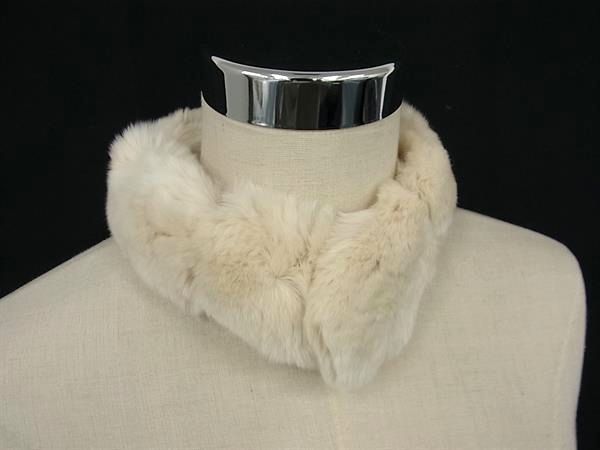 ■新品■未使用■ FURART ファーアート レッキスファー ラビット ティペット マフラー 防寒具 レディース ベージュ系 DG0891