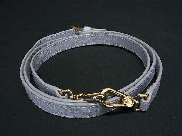 ■美品■ FURLA フルラ レザー バッグ用 ショルダーストラップ ショルダーベルト 斜め掛け 肩掛け ライトブルー系 FB8993