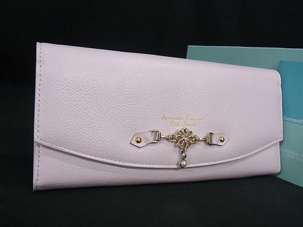 ■新品■未使用■ Samantha Thavasa サマンサタバサ レザー 二つ折り 長財布 ウォレット レディース ピンク系 FE5956