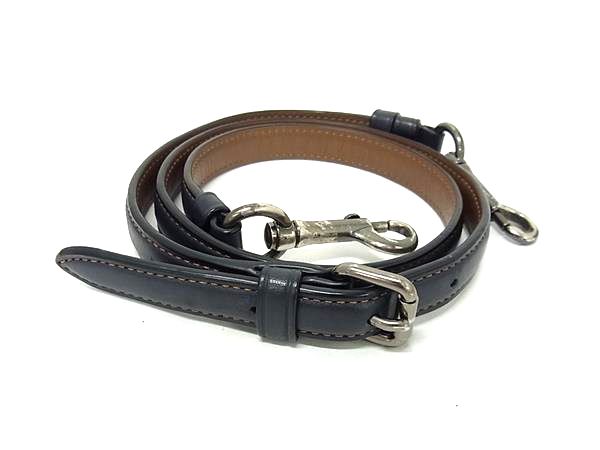 ■美品■ COACH コーチ レザー バック用 ショルダーストラップ ショルダーベルト 肩掛け 斜め掛け ネイビー系 FI0301