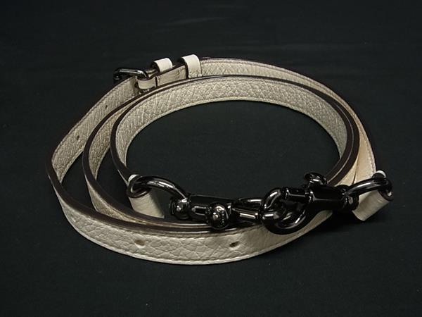 ■新品同様■ COACH コーチ レザー バッグ用 ショルダーストラップ ショルダーベルト 肩掛け 斜め掛け アイボリー系 GA0366