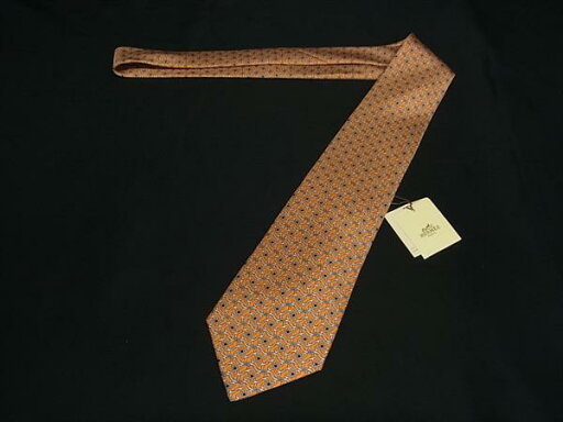 ■新品同様■ HERMES エルメス シルク100% 総柄 ネクタイ 紳士 ビジネス メンズ オレンジ系 BM3757 ■新品同様■ HERMES エルメス シルク100% 総柄 ネクタイ 紳士 ビジネス メンズ オレンジ系 BM3757