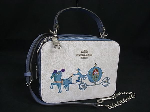 ■極美品■ COACH コーチ C1426 レザー 2WAY クロスボディ ショルダー ハンドバッグ 斜め掛け アイボリー系×ライトブルー系 FF4727