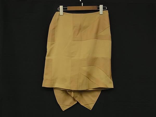 ■極美品■ BURBERRY バーバリー ポリエステル100％ スカート ボトムス 表記サイズ 6 洋服 レディース ライトブラウン系 BL5020