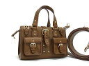 ■極美品■ MULBERRY マルベリー ミニロクサンヌ レザー 2WAY クロスボディ ショルダー ハンドバッグ 斜め掛け ブラウン系 FI3115(4)