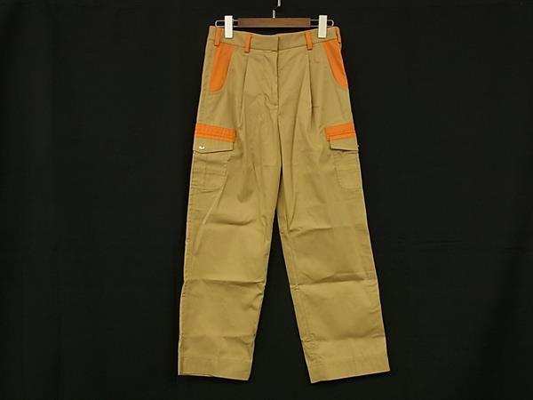 ■新品■未使用■ BURBERRY バーバリー シルク83%×コットン17% パンツ 長ズボン ボトムス 表記サイズ 6 洋服 ブラウン系 AX9351