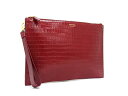 ■新品■未使用■ TOM FORD トムフォード クロコダイル型押しレザー クラッチバッグ セカンドバッグ レディース レッド系 FF8509