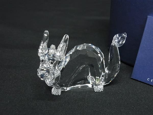 ■新品同様■ SWAROVSKI スワロフスキー 625191 クリスタル ドラゴン オブジェ 置物 インテリア クリア FH3485