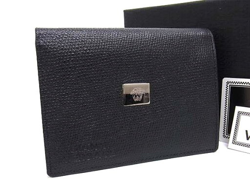 ■新品■未使用■ GIANNI VERSACE ジャンニ ヴェルサーチ メデューサ レザー 二つ折り 財布 ウォレット 札入れ ブラック系 FJ2146 ■新品■未使用■ GIANNI VERSACE ジャンニ ヴェルサーチ メデューサ レザー 二つ折り 財布 ウォレット 札入れ ブラック系 FJ2146