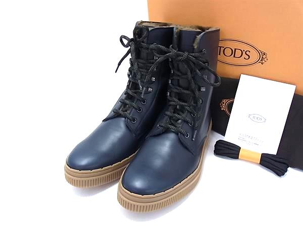 【美品】トッズ ブラック ショートブーツ サイドファスナー レザー 23.5 TOD'S（トッズ） TODS ショートブーツ XXW08D0EA10AKT レディース