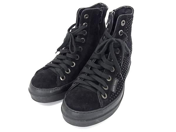 【極美品】RUCOLINE 38 ブラック ハイカットスニーカー 極美品】RUCOLINE 38 ブラック ハイカットスニーカー