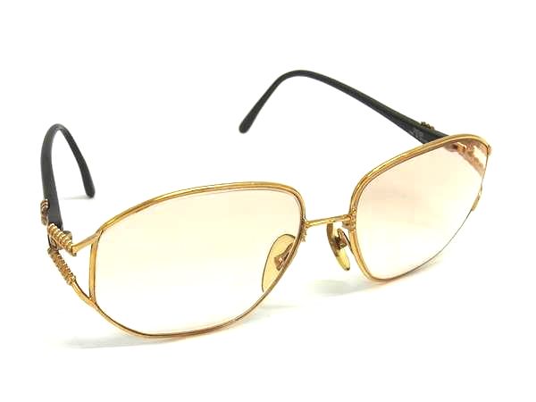 ChristianDior クリスチャンディオール 2492 ヴィンテージ 度入り サングラス メガネ 眼鏡 めがね レディース ブラック系 DM3946
