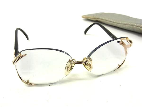 ChristianDior クリスチャンディオール 2289 ヴィンテージ メガネ 眼鏡 レディース メンズ ゴールド系×ブラック系 DM3958