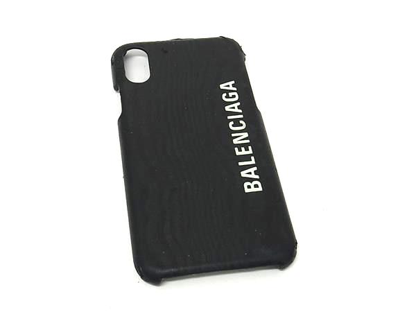 BALENCIAGA バレンシアガ レザー iPhoneX/Xs 対応 アイフォンケース スマホケース ブラック系 DM3992